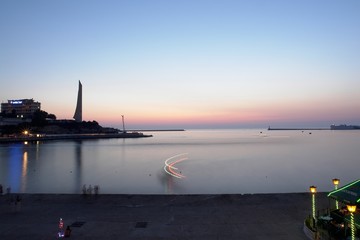 Fototapeta na wymiar sevastopol after sunset