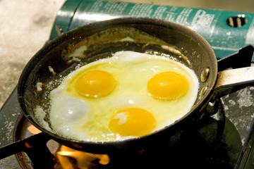 cooking eggs