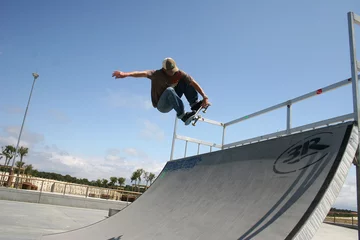 Afwasbaar fotobehang skateboard © bacalao