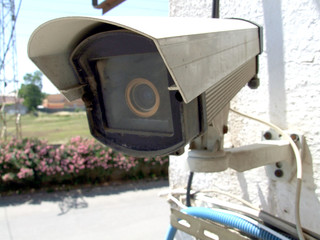 surveillance cam on the wall