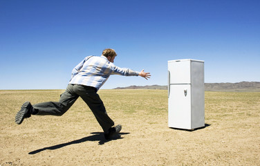 running to the fridge