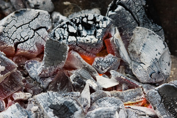 close up of coals.