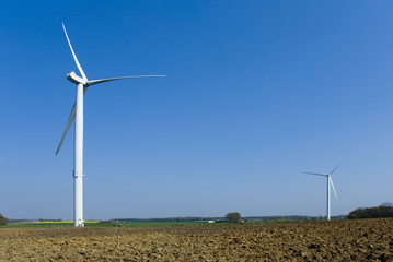 two wind turbines