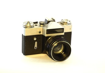 the old camera on a white background