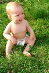 baby on the grass