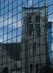 reflection on glass building