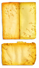 grunge open book pages with swirls