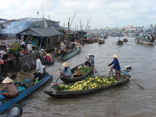 floating market - vietnam - asia