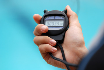 stop watch use during the swimming competition