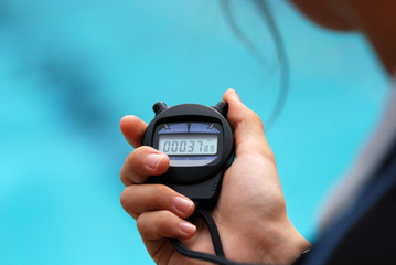 stop watch use during the swimming competition