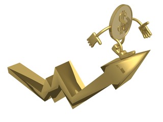 the diagram of growth. 3d image.