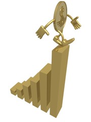 the diagram of growth. 3d image.