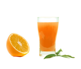 glass of orange juice isolated