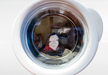 washing machine with loundry inside