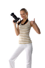 Fototapeta na wymiar girl with camera