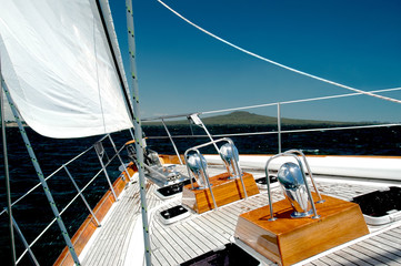 luxury yacht under sail