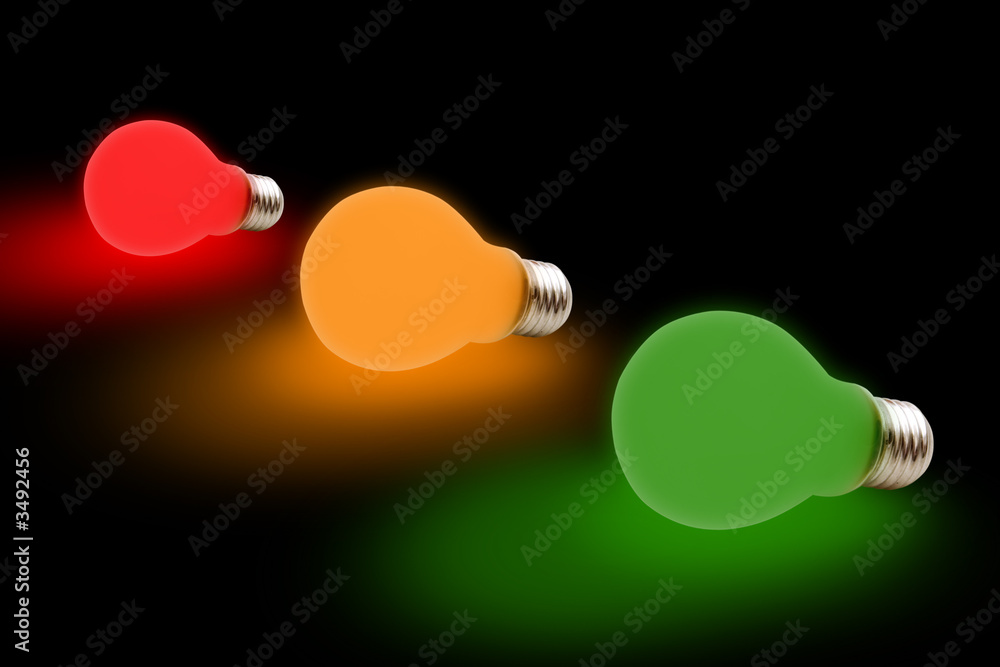 Wall mural colorful bulbs