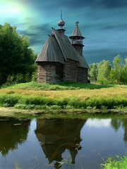   russia, kostroma, museum of wooden architecture