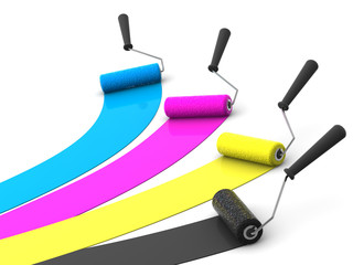 roller brush. cmyk