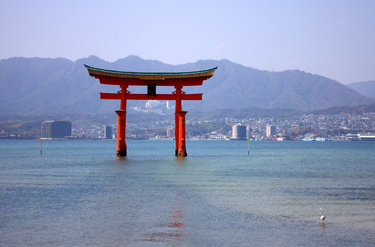 Shinto tori gate in the sea, japan 2