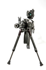 machine gun kalashnikov on the tripod and optical