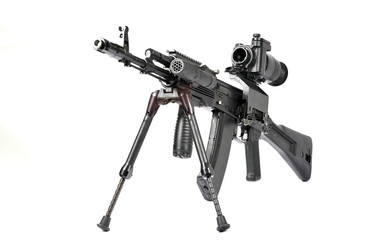 machine gun kalashnikov on the tripod and optical