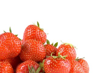 stack of strawberries with copyspace