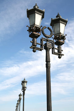 old-time moscow street lamps