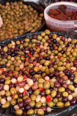 olives,  pickled vegetables and sun dried tomatoes