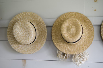 two hats hanging