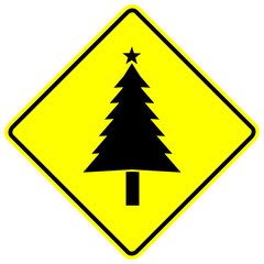 Fototapeta premium yellow christmas tree sign
