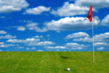 Obraz premium golf ball on the putting green
