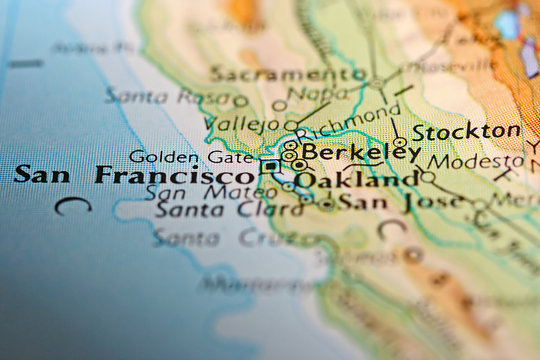 Map showing San Francisco, California, USA