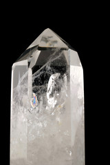 quartz crystal - black background