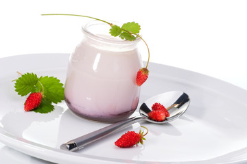 yogurt and wild strawberries