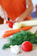 preparing vegetables
