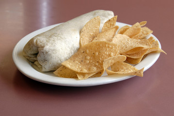 burrito and chips
