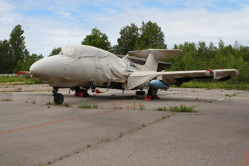 airplane in a cover
