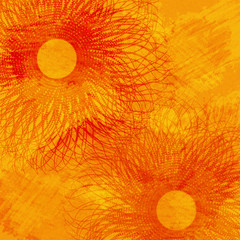 A grunge orange background with waving cilla or rays