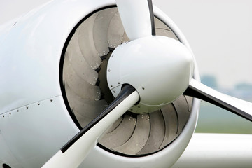 white plane propeller