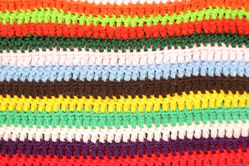 Colorful wool pattern in closeup 