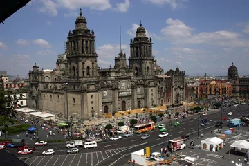 Zelfklevend Fotobehang Mexico Catherdral in Mexico City