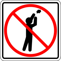 throwing prohibited sign