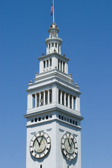 Clock Towe In Ferry Building San Francisco