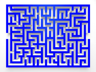 Labyrinth Maze. 3D Top view.