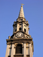 Fototapeta na wymiar church tower and clock