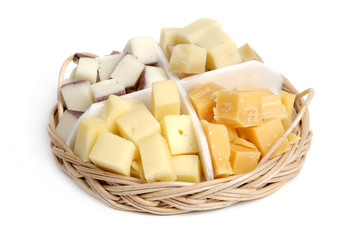 Cheese plate with four grades of cheese
