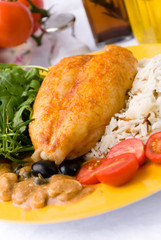 Gebratenes Hähnchen-Hühnerbrust  mit Wildreis 6