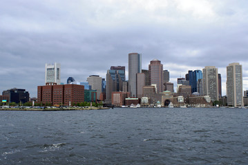 boston skyline from the harbor