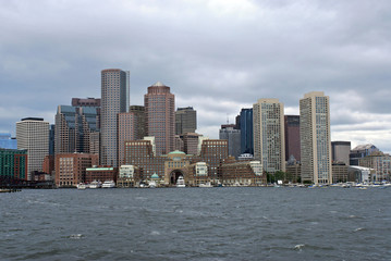 skyline from boston harbor